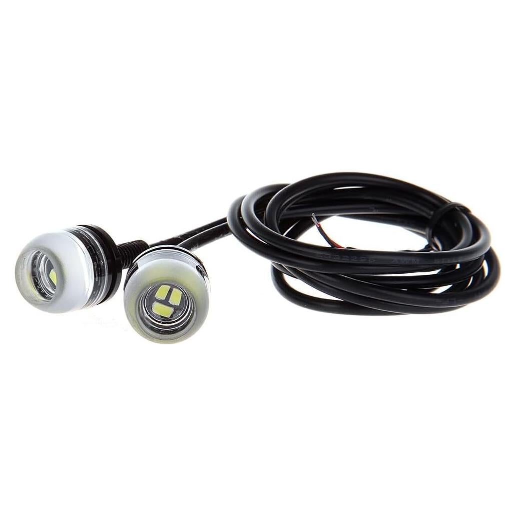 ECCPP 18mm Round Eagle Eye LED Car Fog DRL Daytime Running Light (Clear Light Total 10)