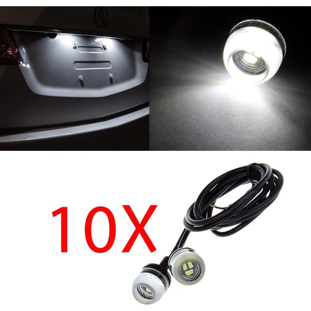 ECCPP 18mm Round Eagle Eye LED Car Fog DRL Daytime Running Light (Clear Light Total 10)