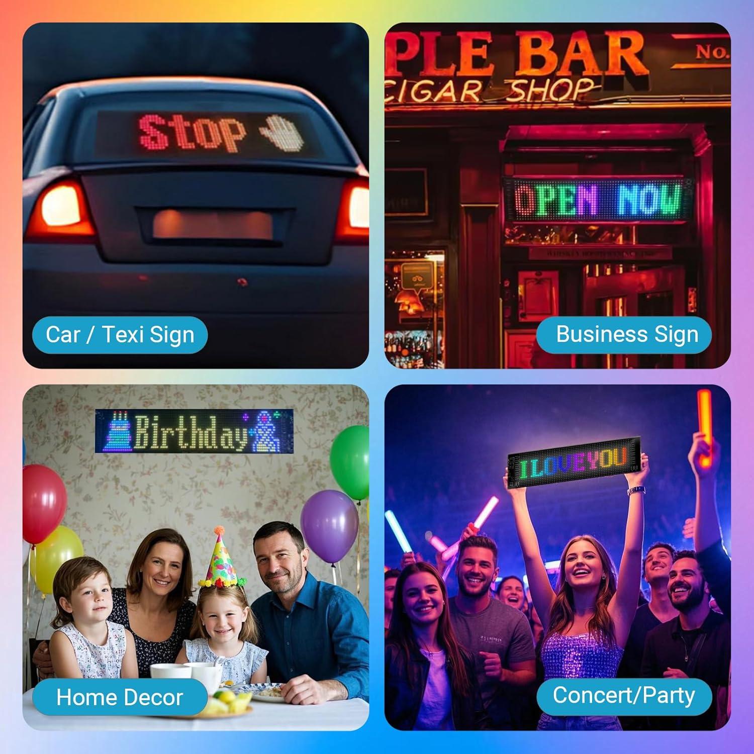 Ojos LED para Parabrisas Asmila 60cmx12cm Multicolor