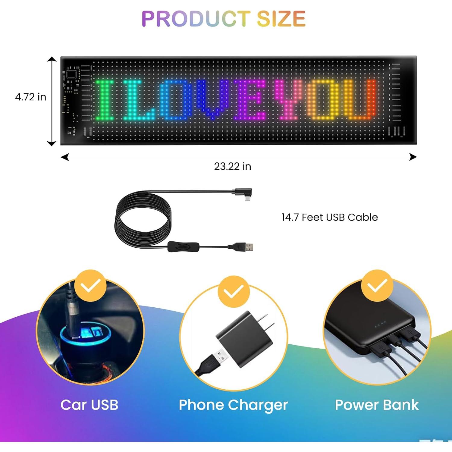 Ojos LED para Parabrisas Asmila 60cmx12cm Multicolor