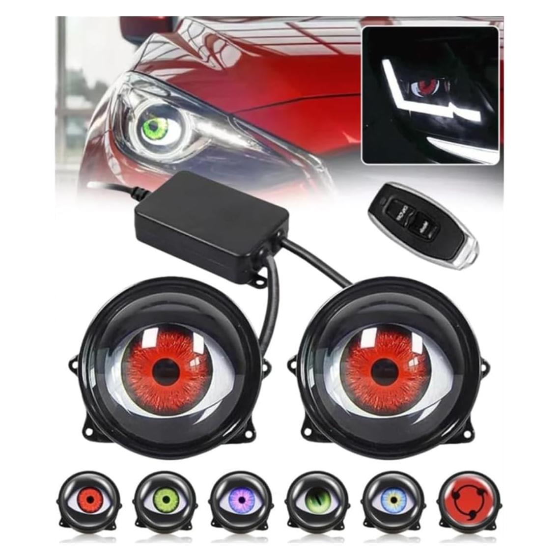 2 Pcs Faro Ojos del Diablo LED JHSHlye 12V 6 Modos Ajustables