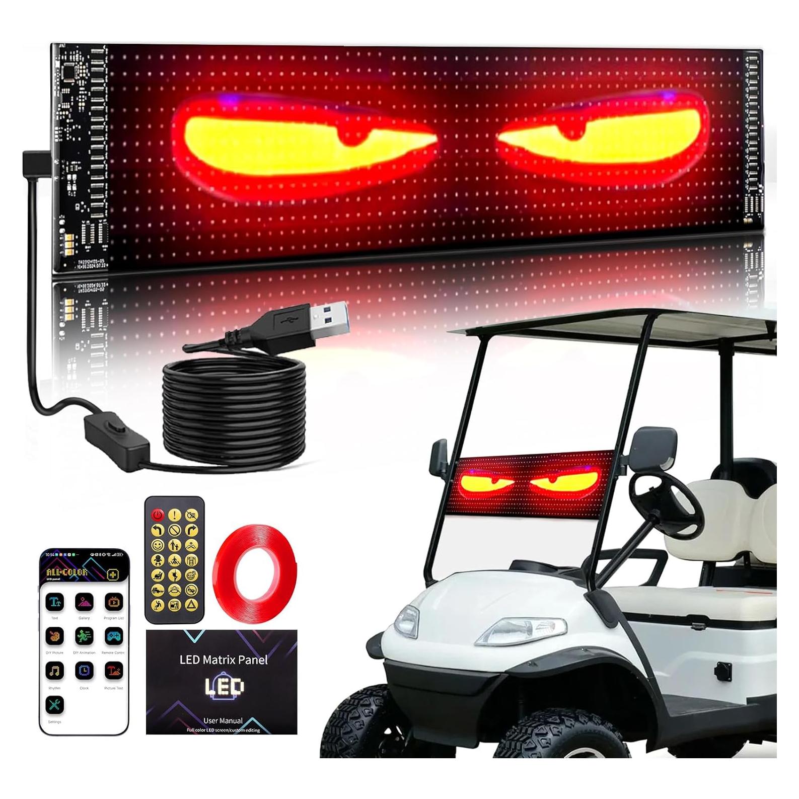 Cartel LED Programable TOBWOLF para Carrito de Golf 595x120mm