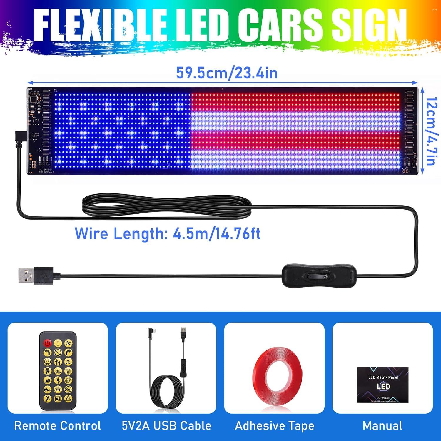 Cartel LED Programable TOBWOLF para Carrito de Golf 595x120mm