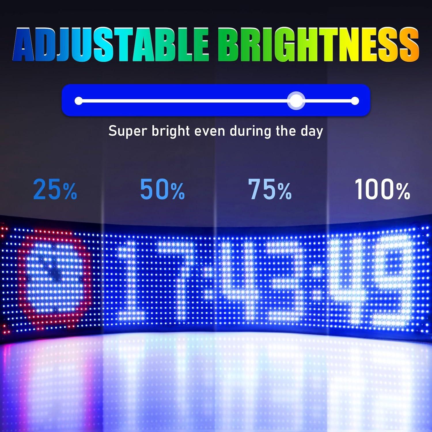 Cartel LED Programable TOBWOLF para Carrito de Golf 595x120mm