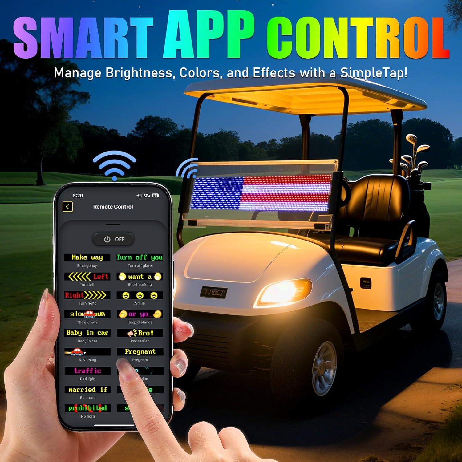 Cartel LED Programable TOBWOLF para Carrito de Golf 595x120mm