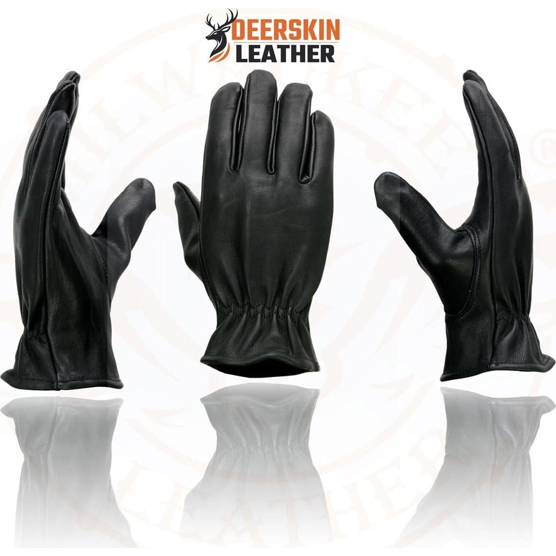 Guantes de motocicleta Milwaukee Leather MG7595 piel negra