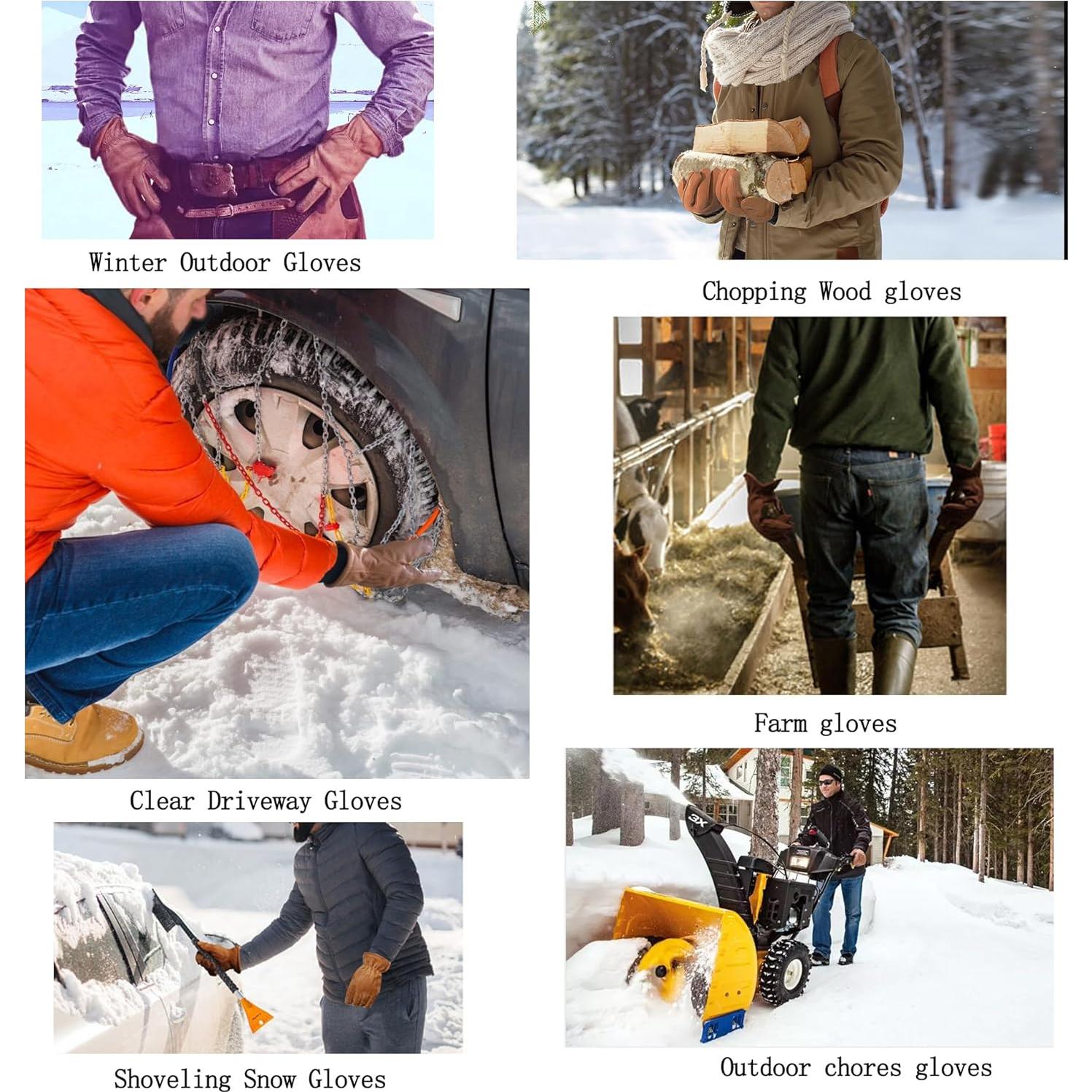 Guantes de trabajo de cuero marrón retro NN101L para jardinería