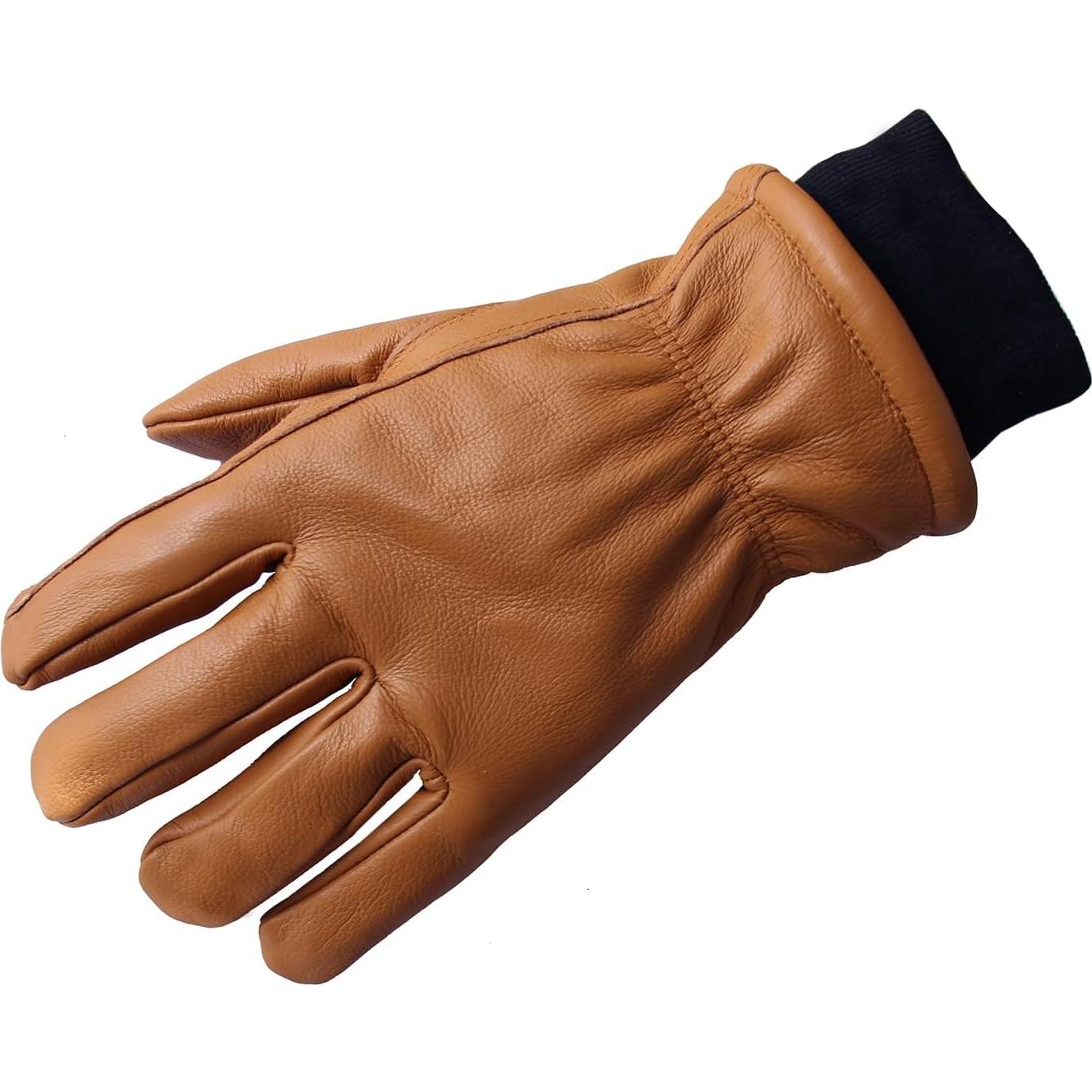 Guantes de trabajo de cuero marrón retro NN101L - Unisex