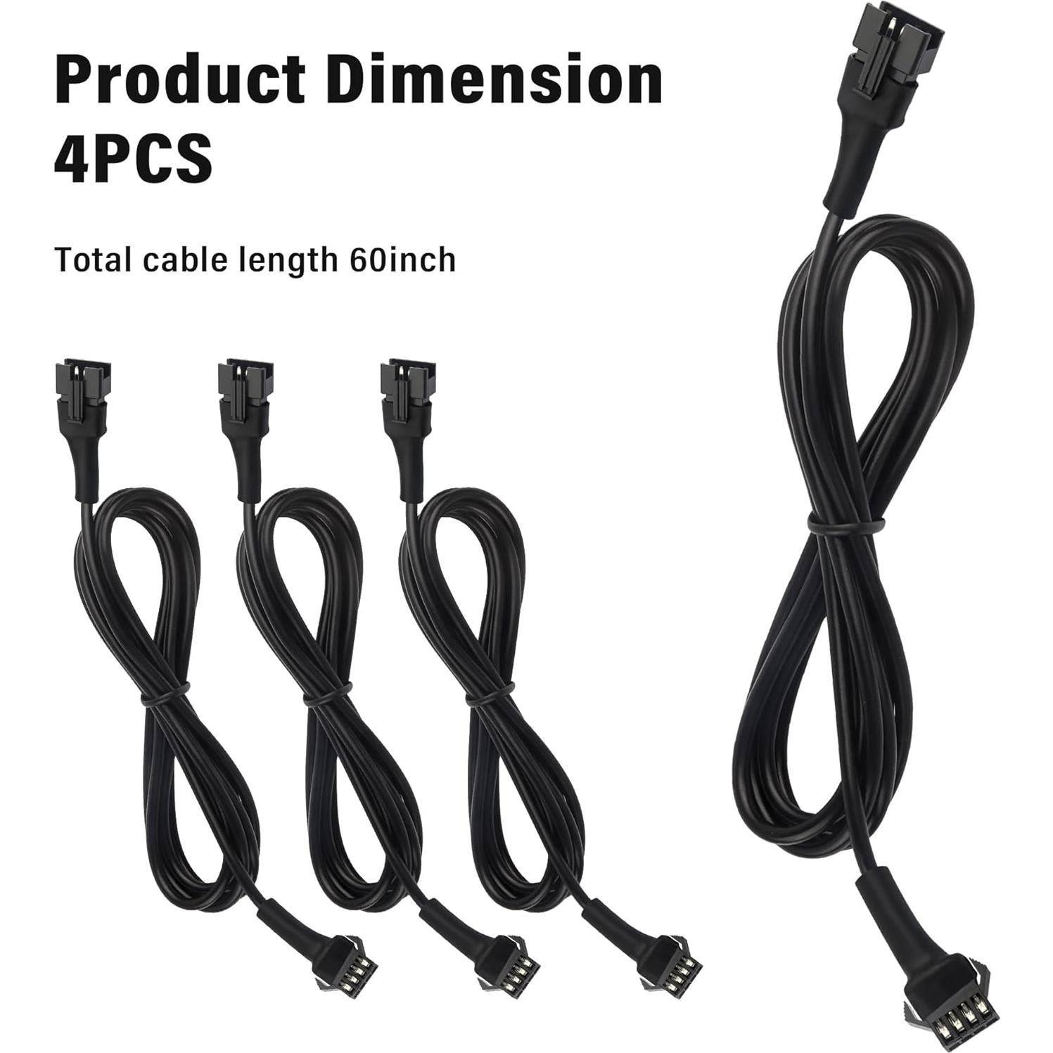 Cable de Extensión LED RGB 4 Pines Carleef 152.4 cm 4PCS