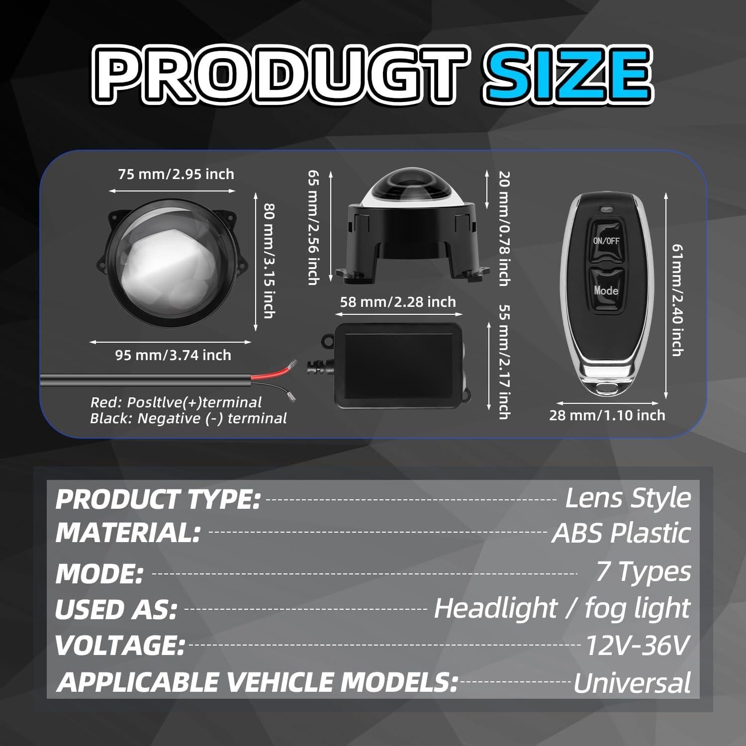Faros Demon Eye LED Spnanma para Coches y Motocicletas 12-36V