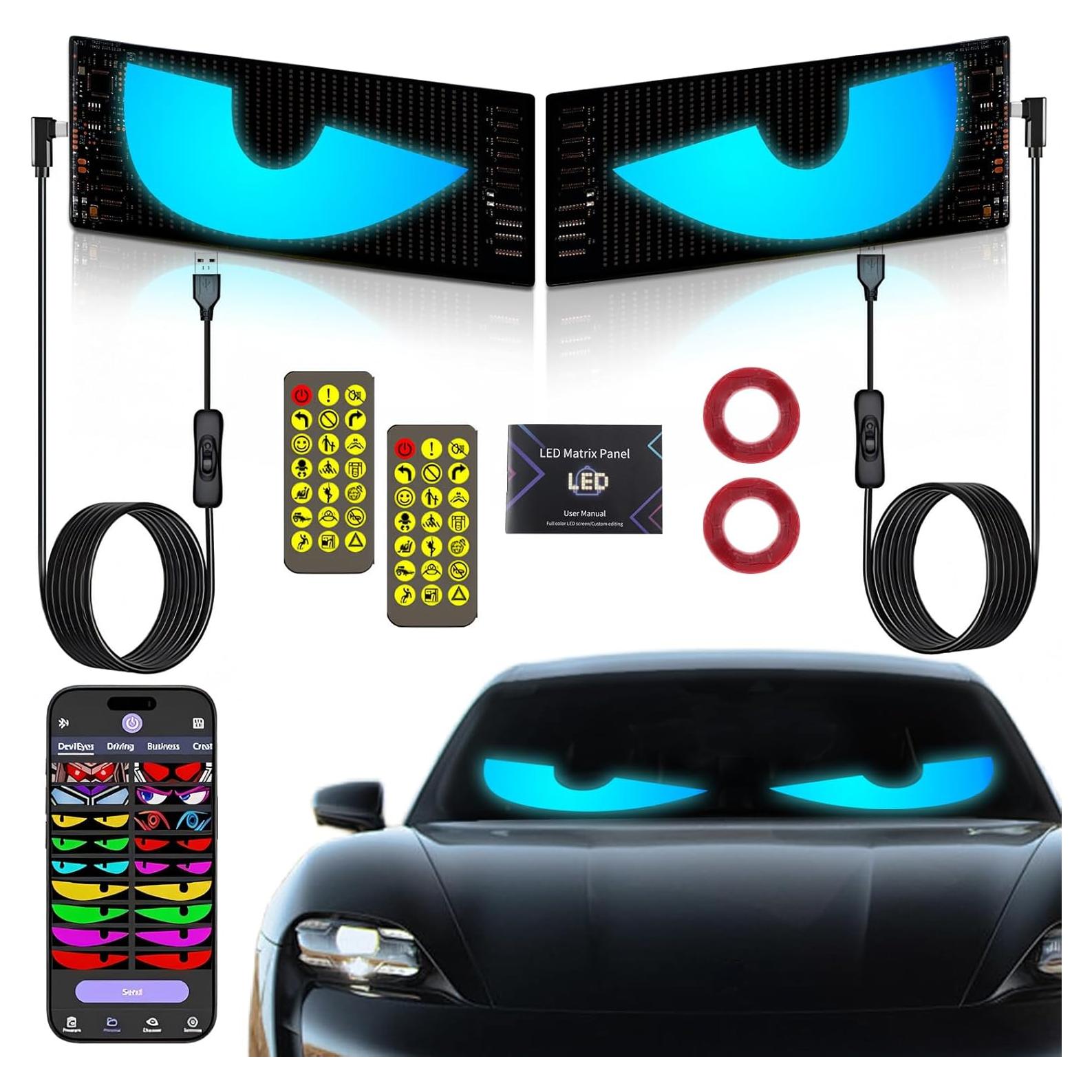 Luz LED Ojos de Diablo Highfound - 17.27x6.99 cm - Control Remoto