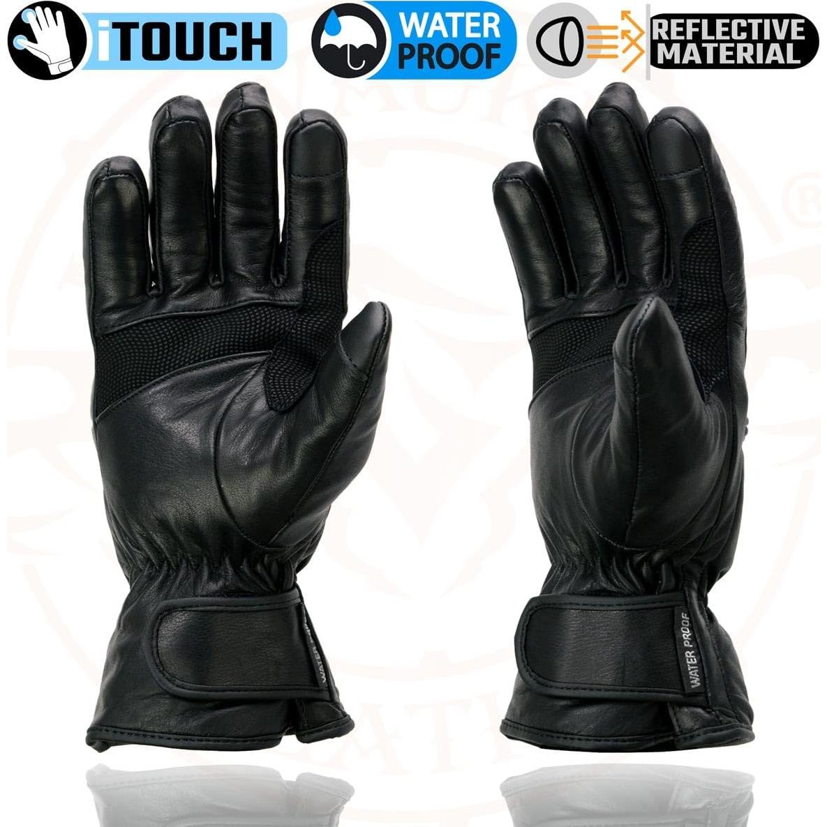 Guantes de moto Milwaukee Leather MG7551 de cuero negro