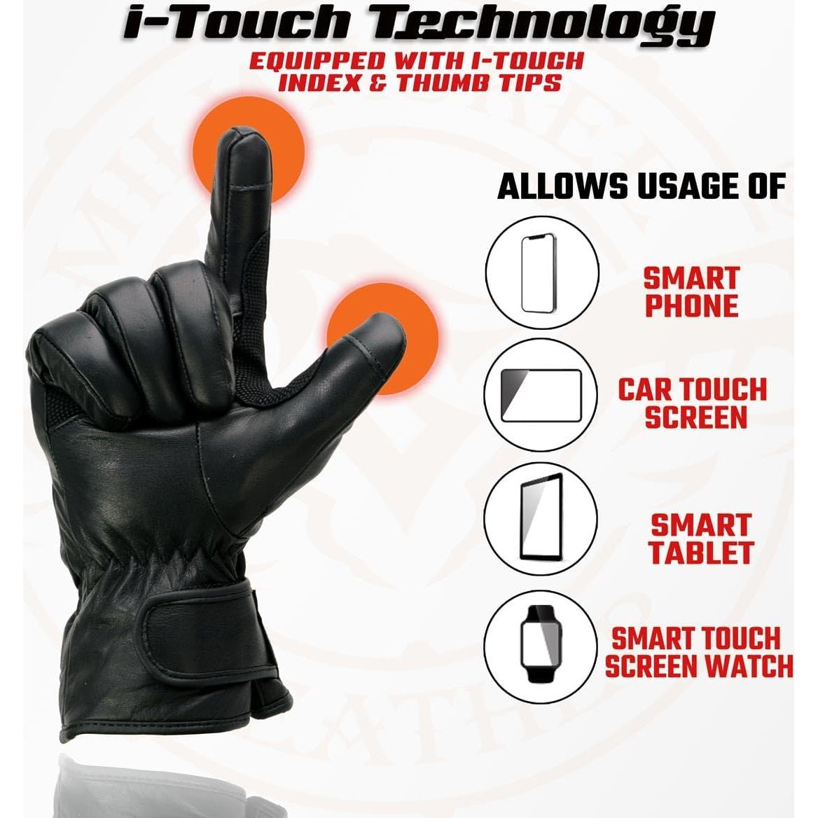 Guantes de motocicleta Milwaukee Leather MG7551 Negros 3X