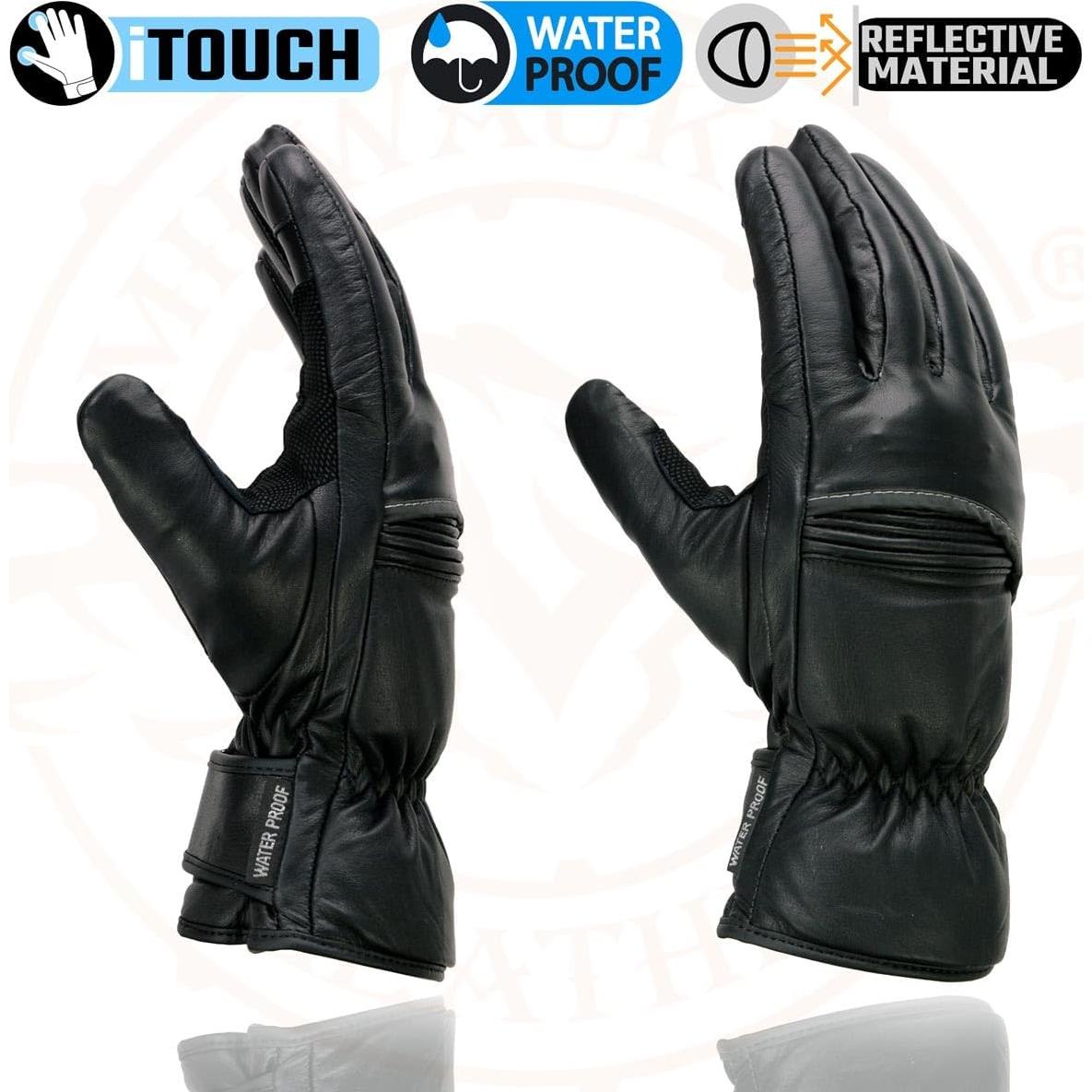Guantes de motocicleta Milwaukee Leather MG7551 Negros 3X