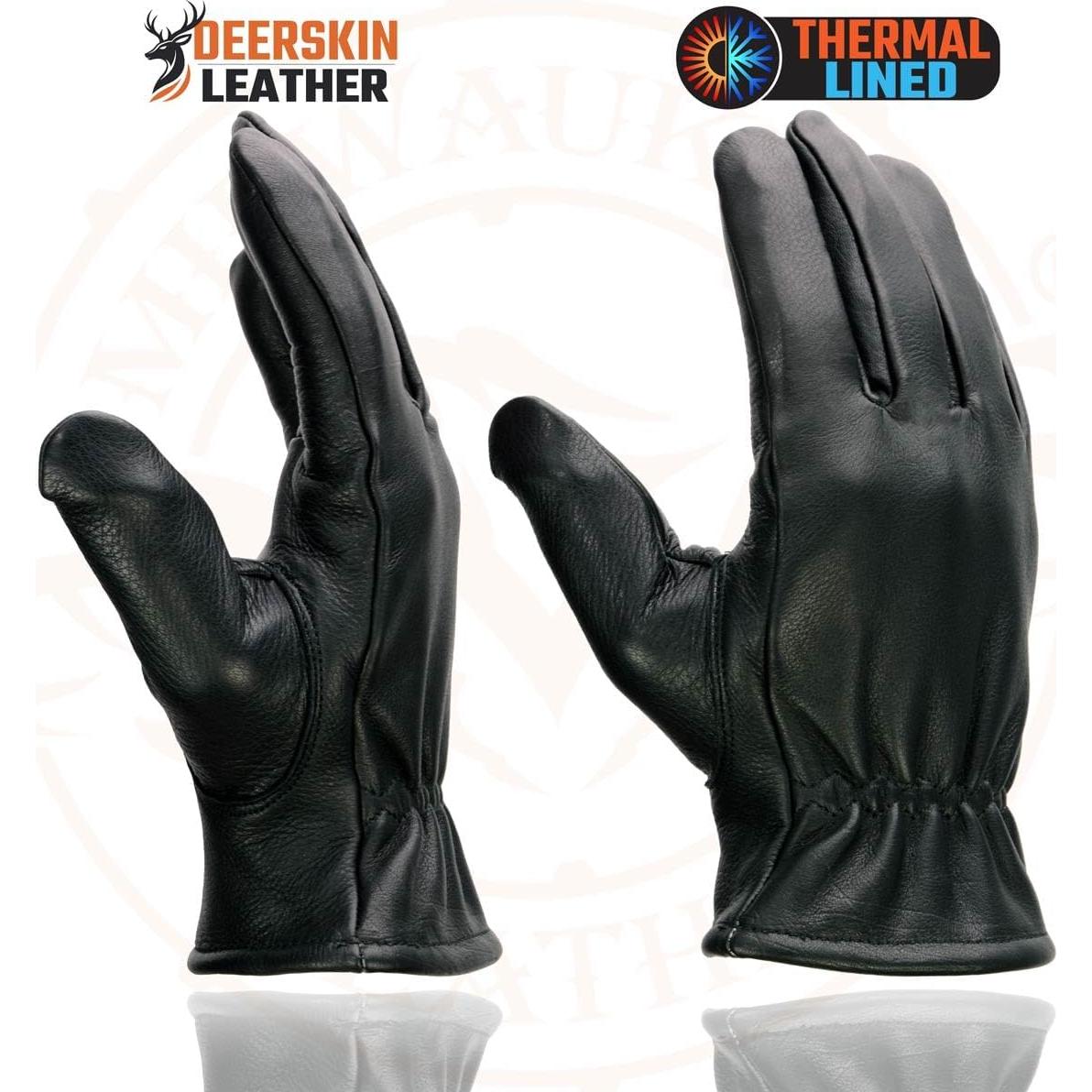 Guantes de motocicleta Milwaukee Leather SH858 de cuero negro