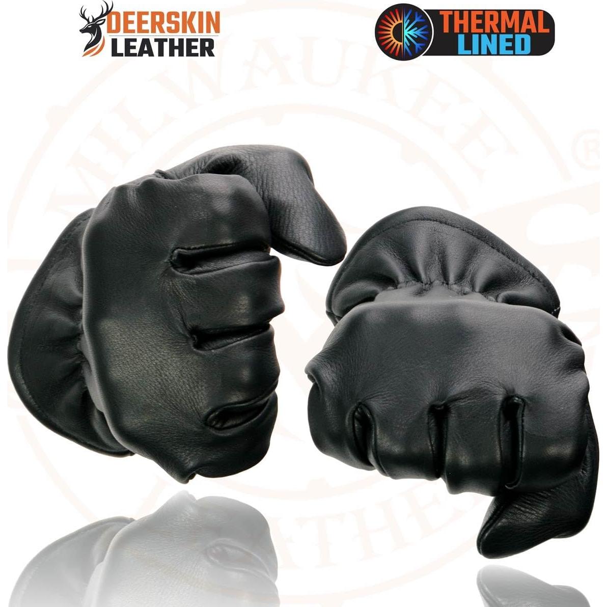 Guantes de motocicleta Milwaukee Leather SH858 de cuero negro