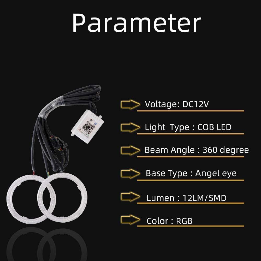 Anillos Halo LED RGB Grandview 70MM Control Bluetooth 12V