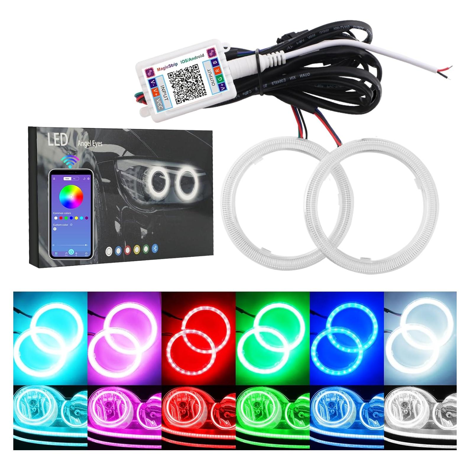 Anillos LED Halo RGB Qasim 60mm con Control APP Bluetooth