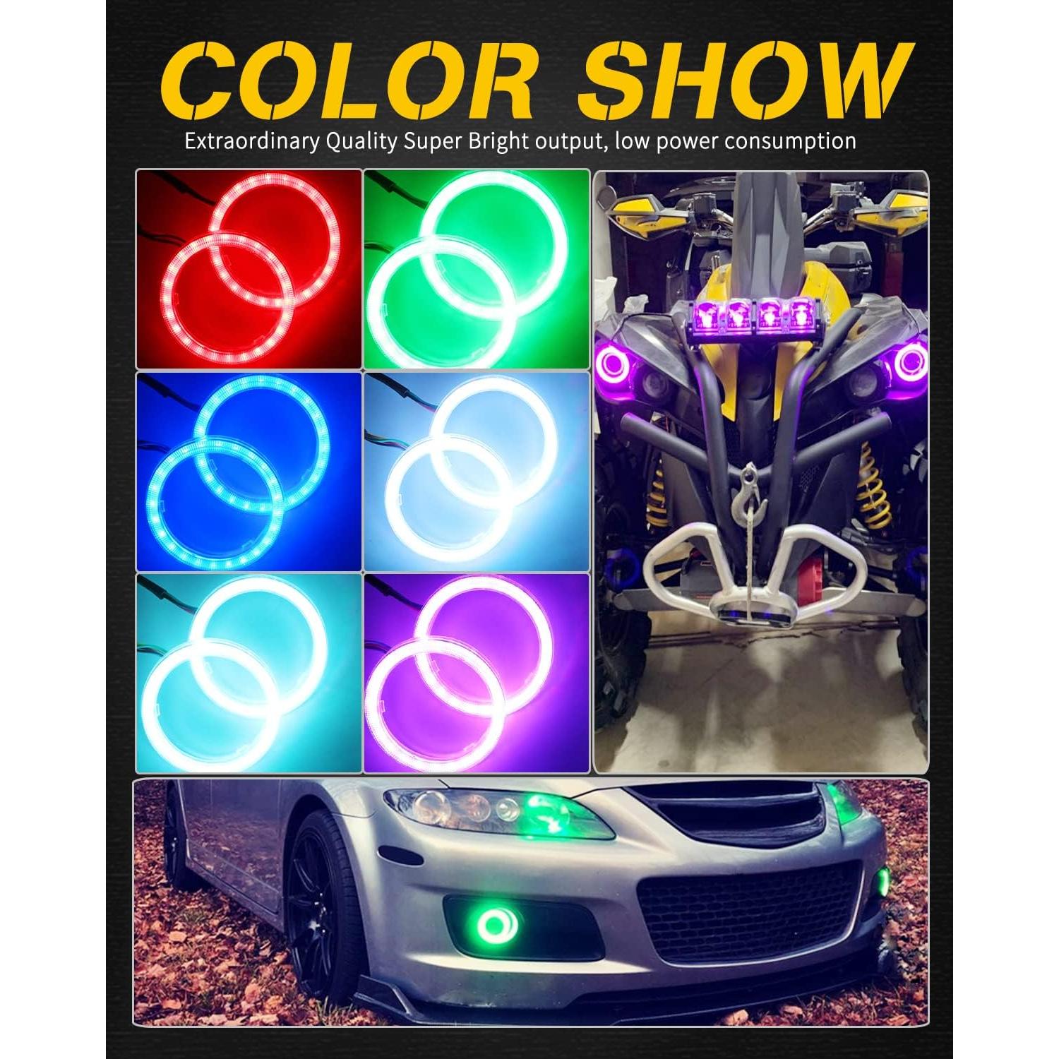 Anillos LED Halo RGB Qasim 60mm con Control APP Bluetooth