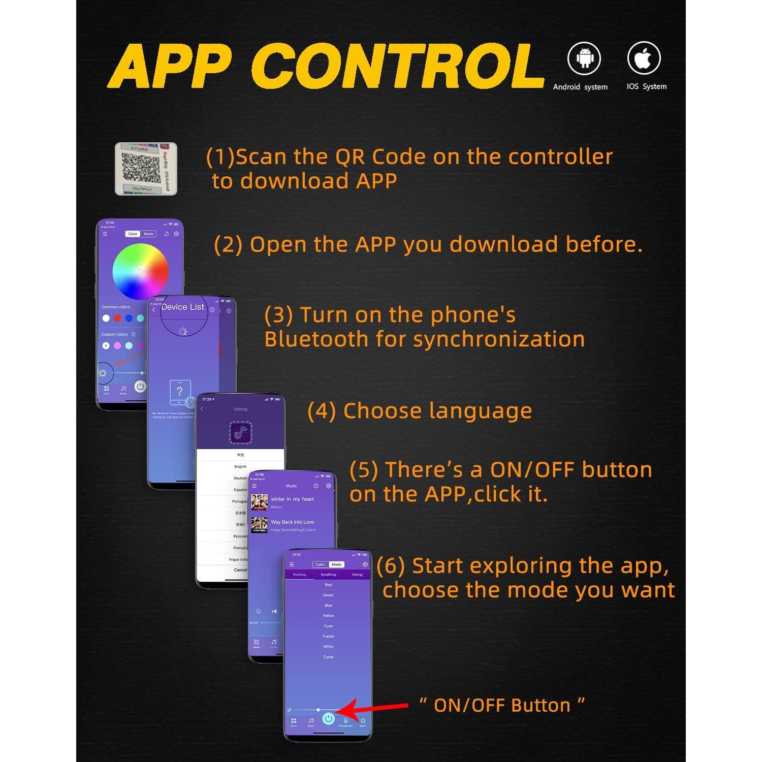 Anillos LED Halo RGB Qasim 60mm con Control APP Bluetooth
