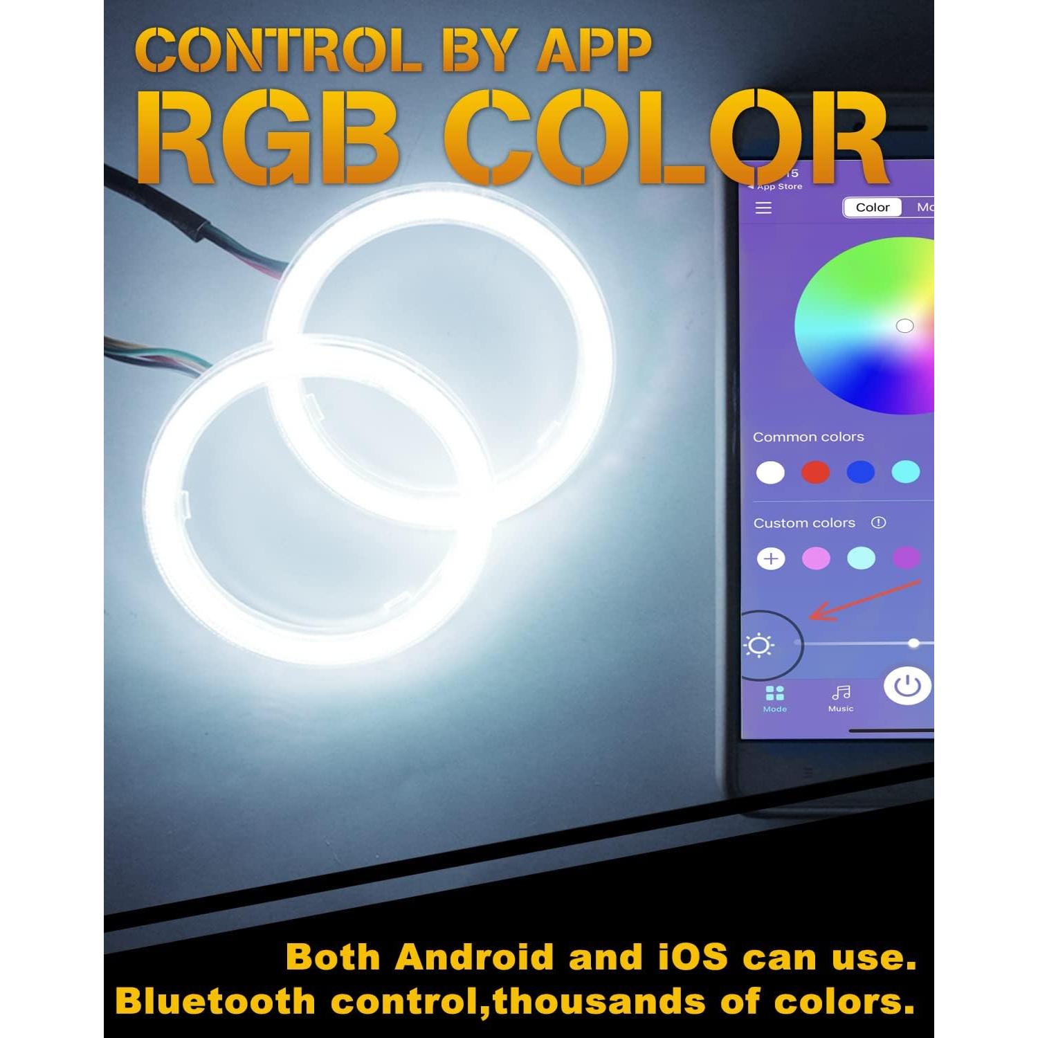 Anillos LED Halo RGB Qasim 60mm con Control APP Bluetooth