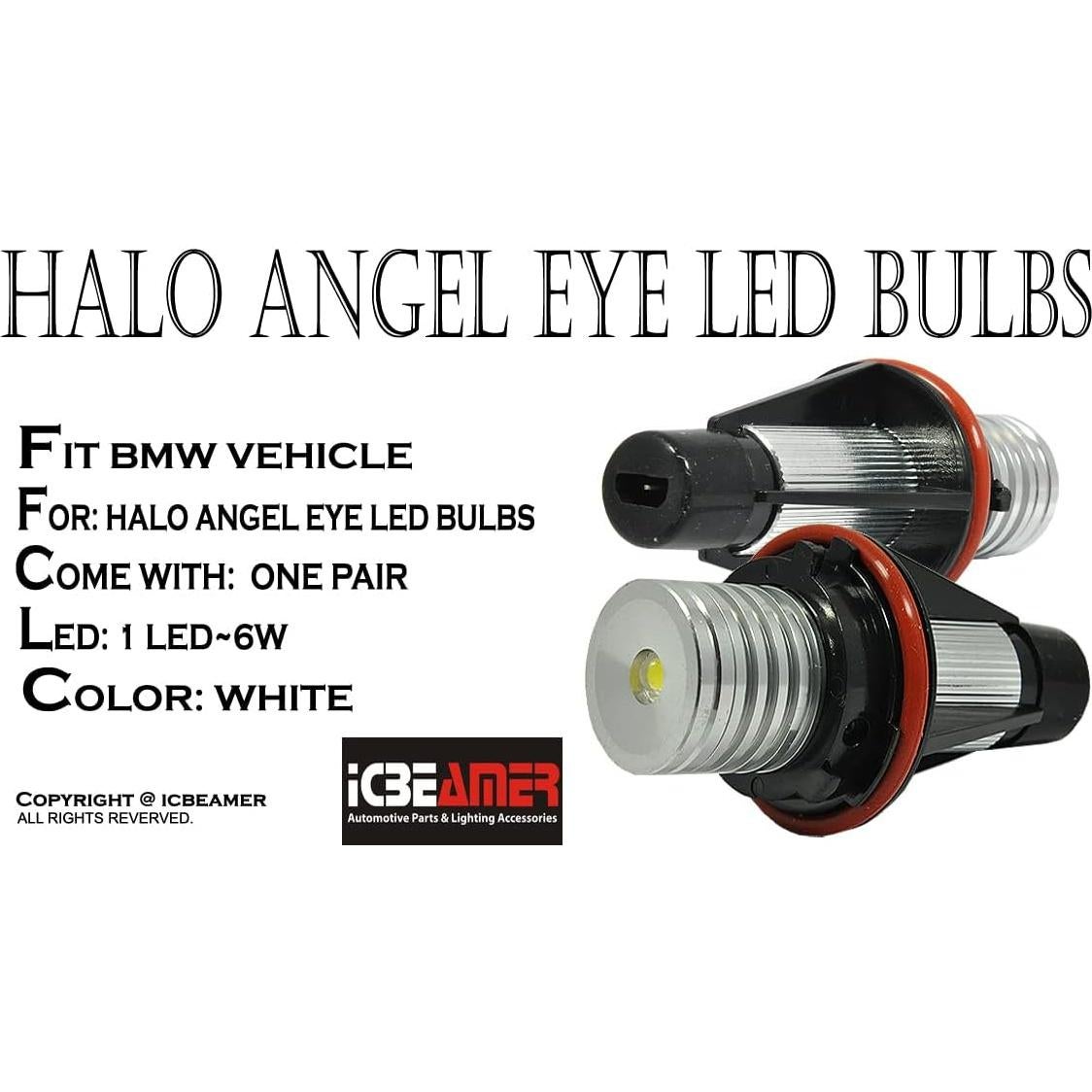 Bombillas LED Angel Eyes ICBEAMER para BMW E39 E53 E60 12V 6W