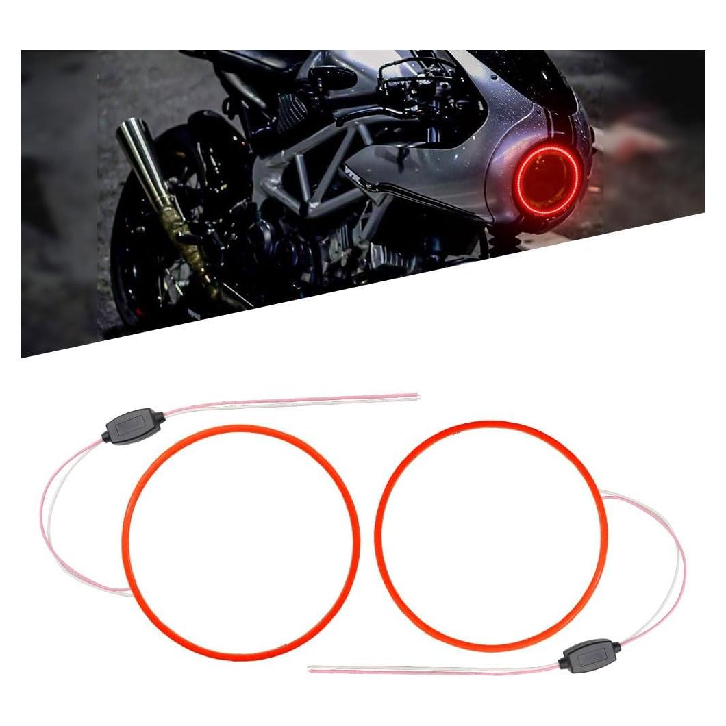 Anillos Halo de Ojos de Ángel Juren 140mm LED Rojo