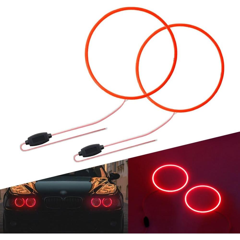 Anillos Halo de Ojos de Ángel Juren 140mm LED Rojo