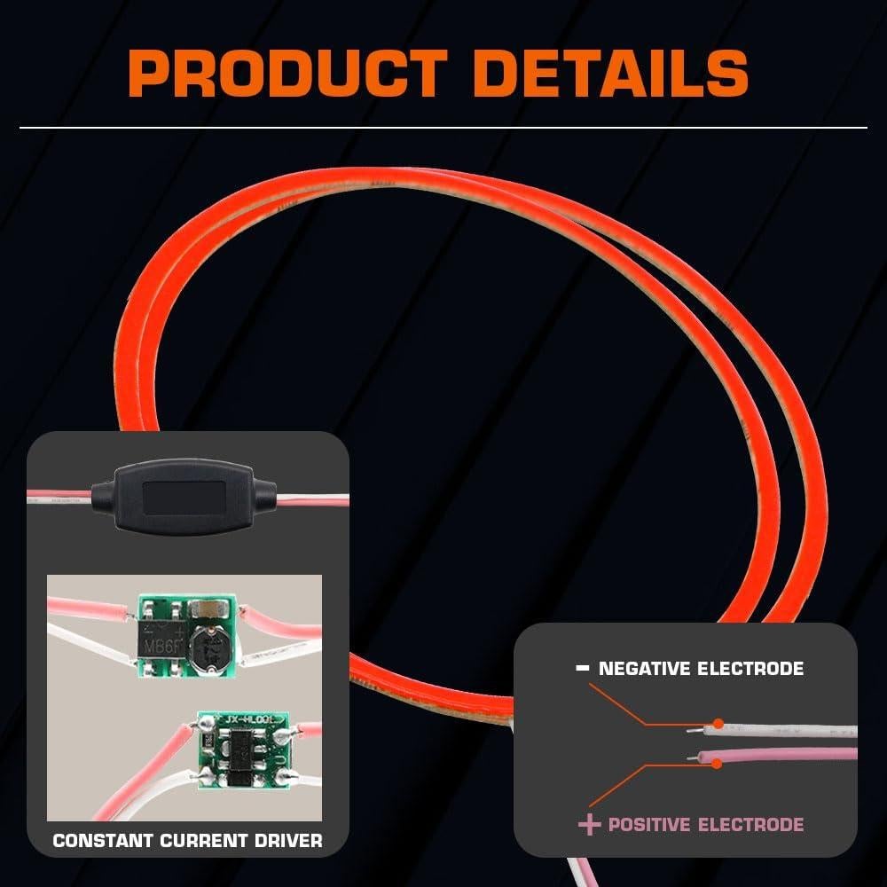 Anillos Halo de Ojos de Ángel Juren 140mm LED Rojo