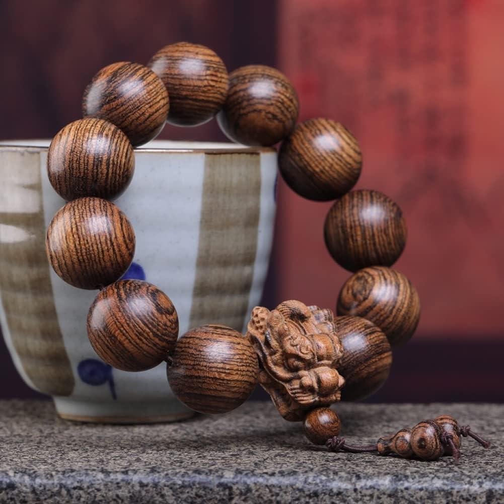 Pulsera Mala Budista Zen Dear 20mm Cuentas Cabeza de Dragón