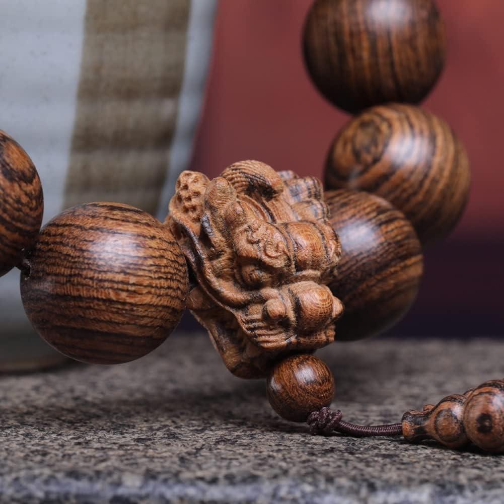 Pulsera Mala Budista Zen Dear 20mm Cuentas Cabeza de Dragón