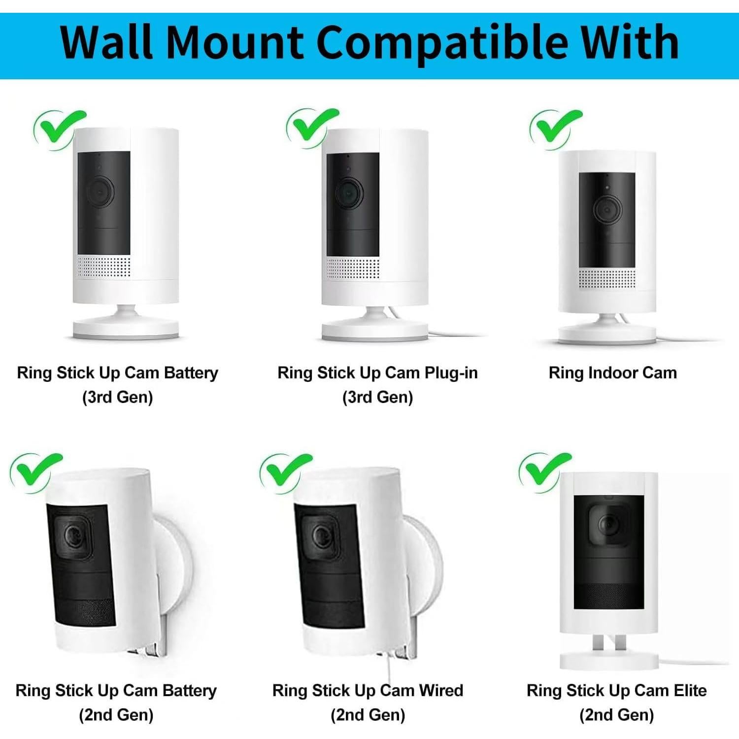 Soportes de Pared Metálicos Adhesivos StartVision para Ring Cam