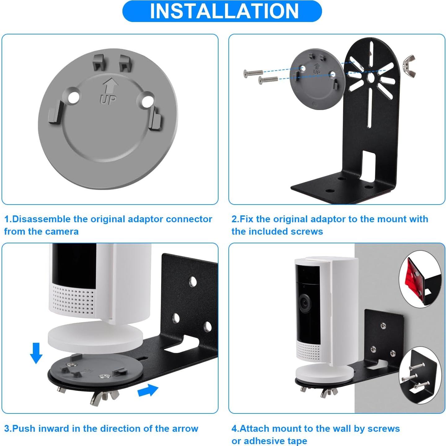 Soportes de Pared Metálicos Adhesivos StartVision para Ring Cam