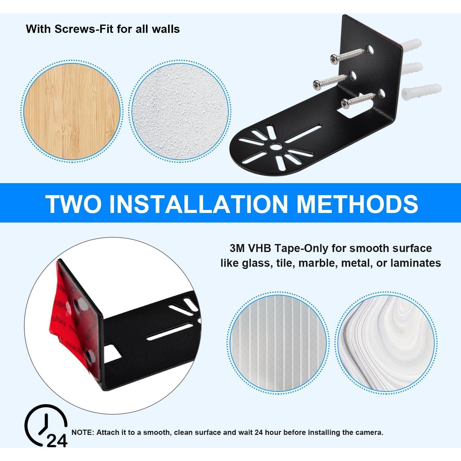 Soportes de Pared Metálicos Adhesivos StartVision para Ring Cam