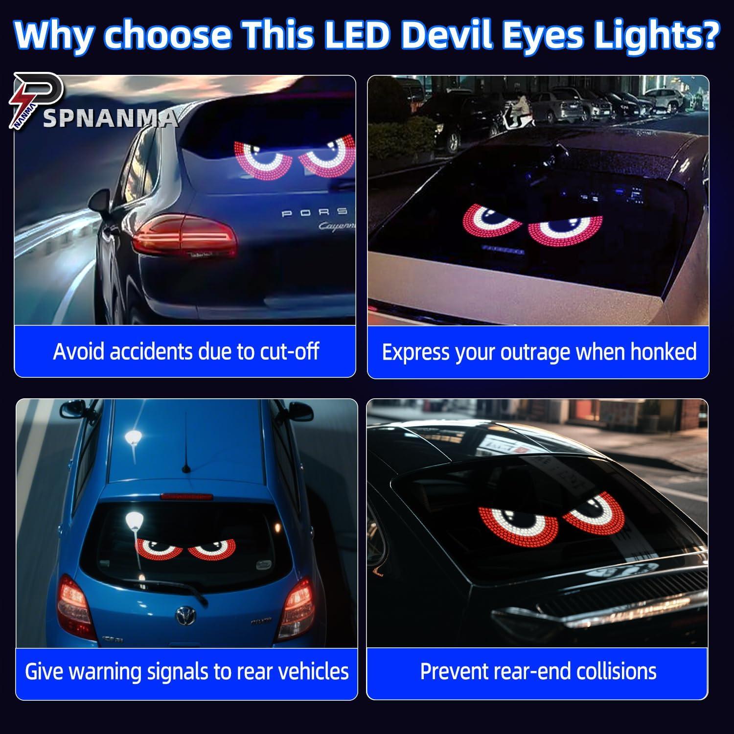 Luces LED Ojos del Diablo SPNANMA para Parabrisas - Rojo y Blanco