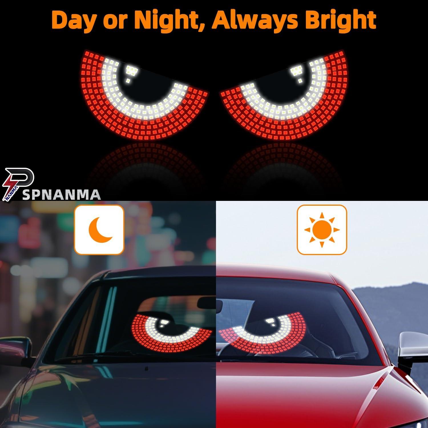 Luces LED Ojos del Diablo SPNANMA para Parabrisas - Rojo y Blanco