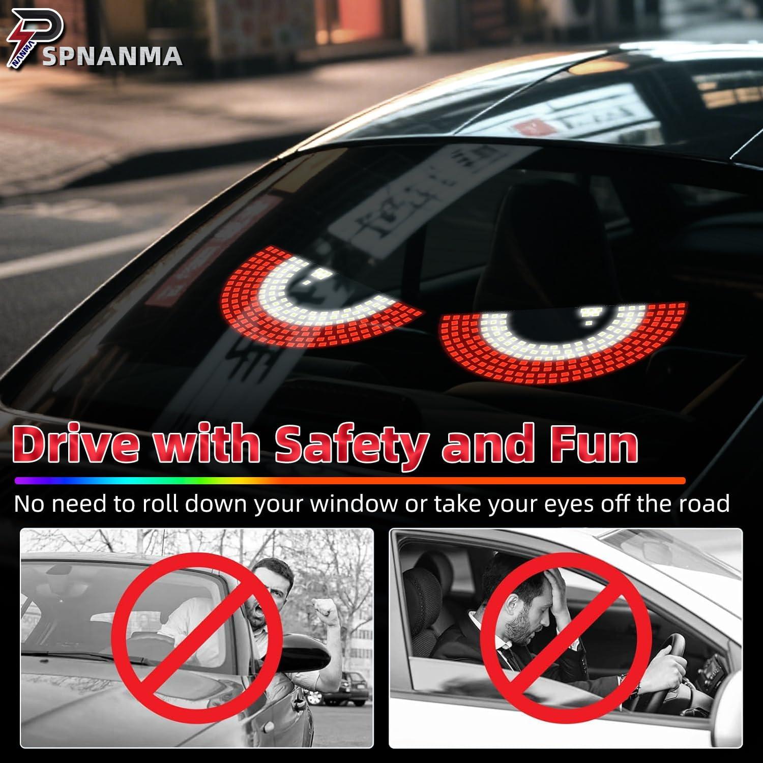 Luces LED Ojos del Diablo SPNANMA para Parabrisas - Rojo y Blanco