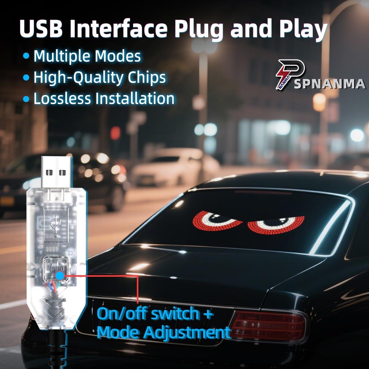 Luces LED Ojos del Diablo SPNANMA para Parabrisas - Rojo y Blanco