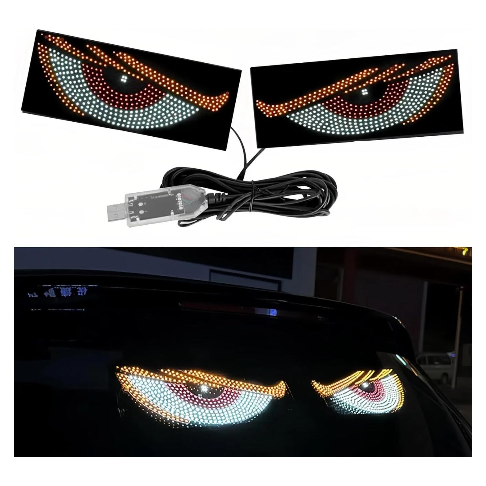 Luces LED Ojos de Diablo LIYISHUO para Autos USB 30x12cm