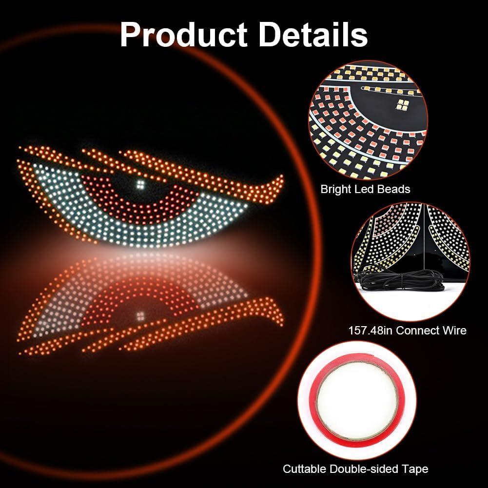 Luces LED Ojos de Diablo LIYISHUO para Autos USB 30x12cm