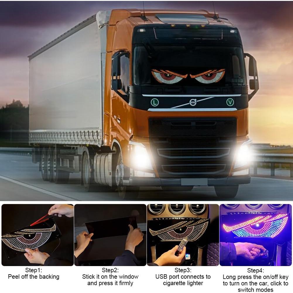 Luces LED Ojos de Diablo LIYISHUO para Autos USB 30x12cm