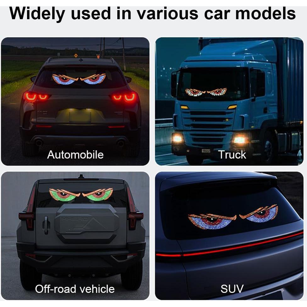Luces LED Ojos de Diablo LIYISHUO para Autos USB 30x12cm