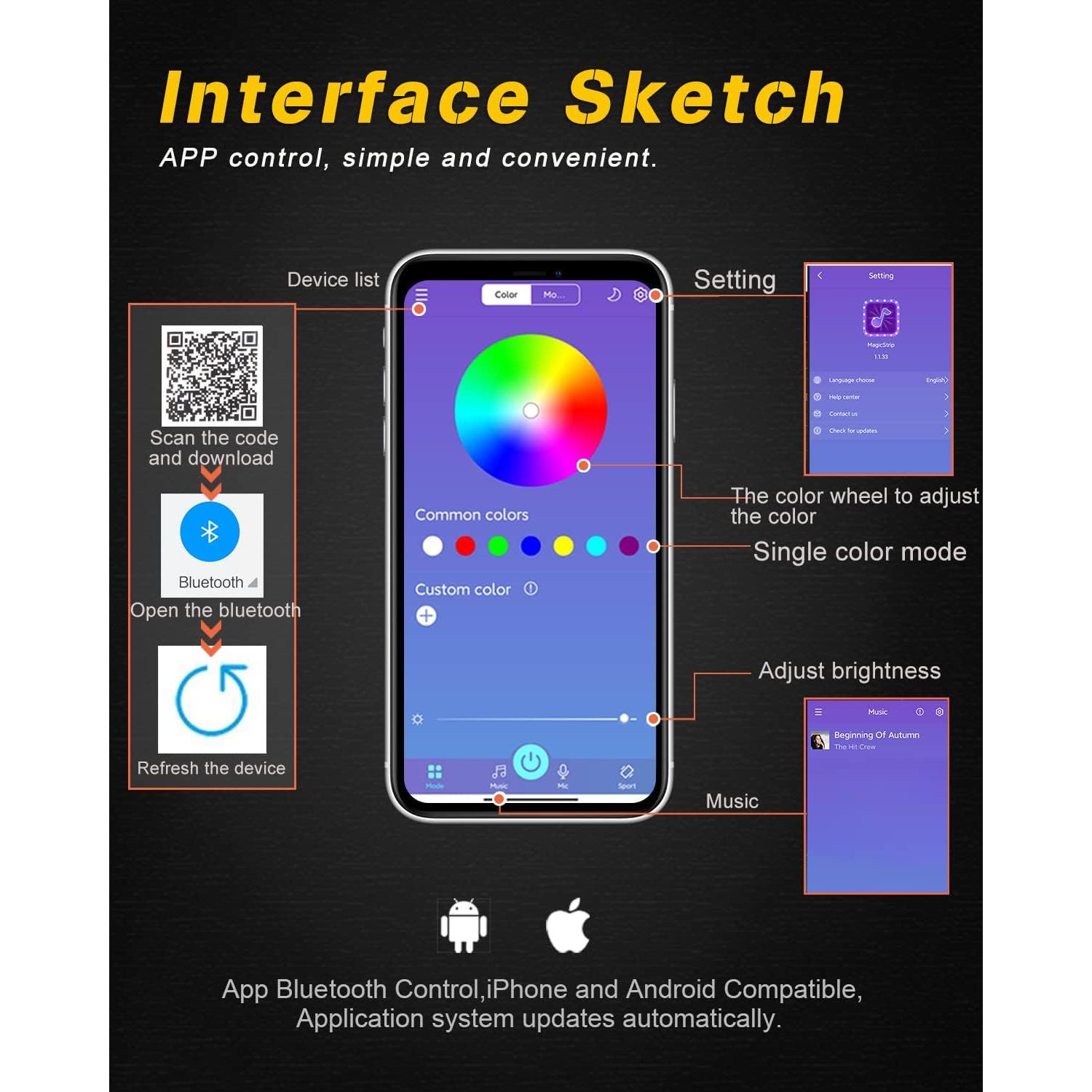 Anillos Halo RGB Qasim 70MM DRL y Luz de Giro Ámbar 12V