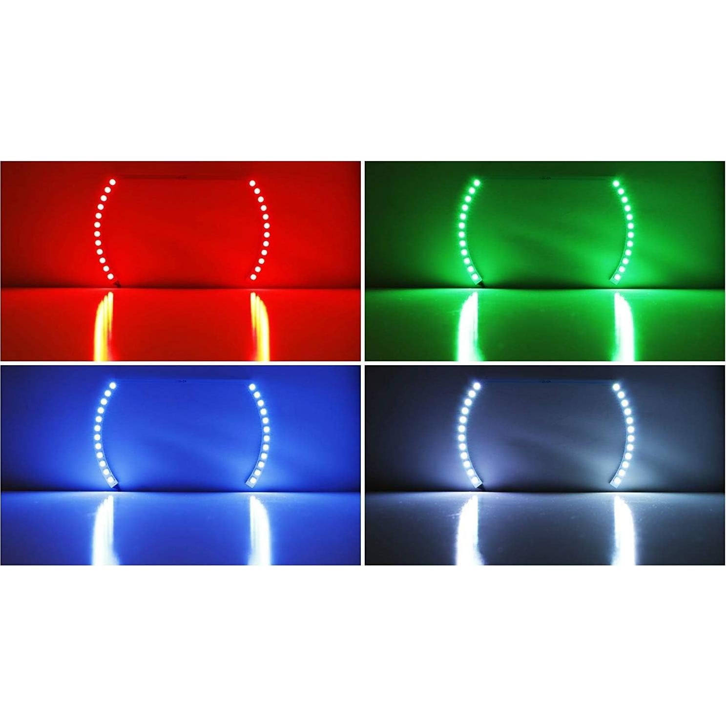 Anillo Halo LED RGB iJDMTOY para Faros - Ajustable, Universal