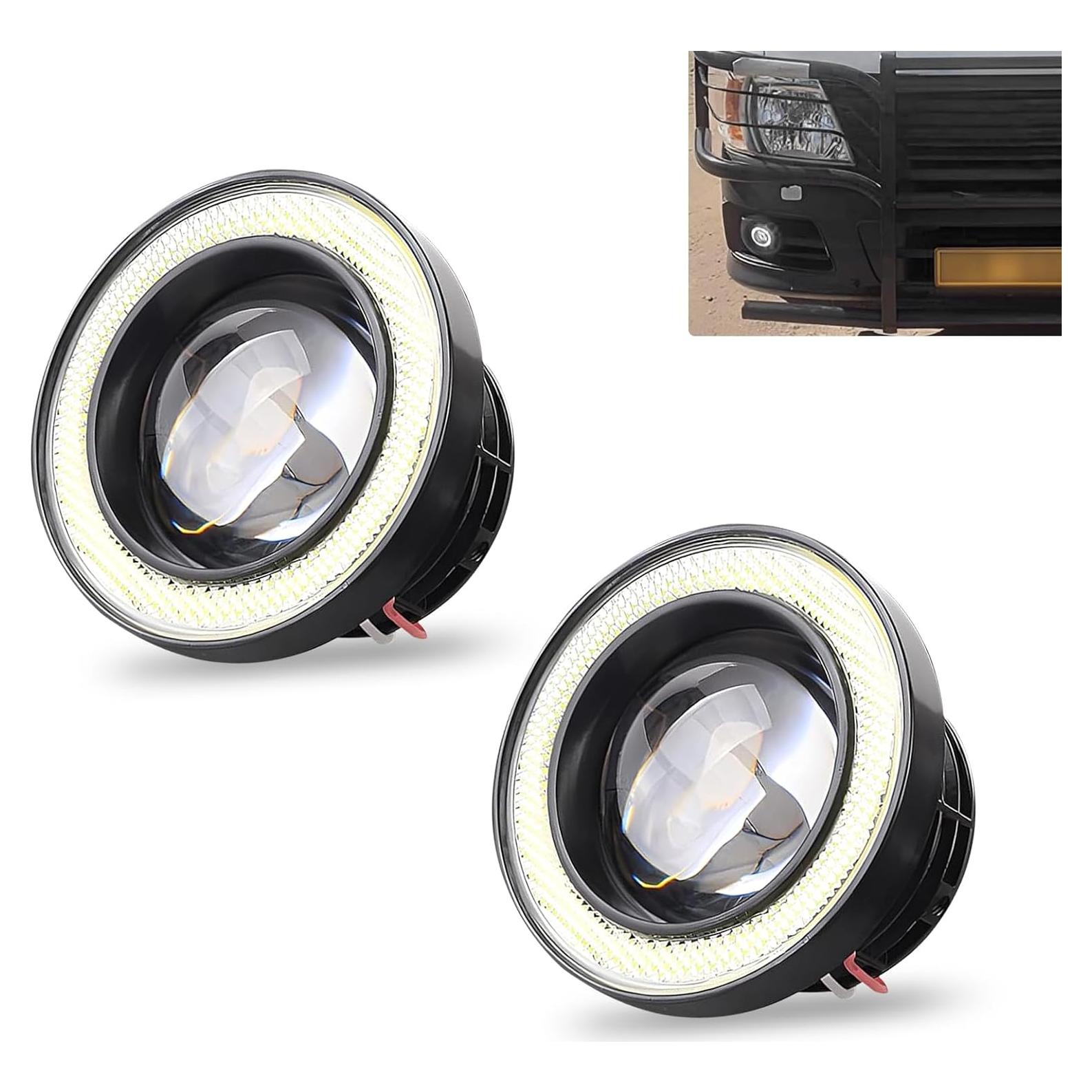 Luces de Niebla LED Angel Eye Waswale 2 PCS 1200LM Blanco