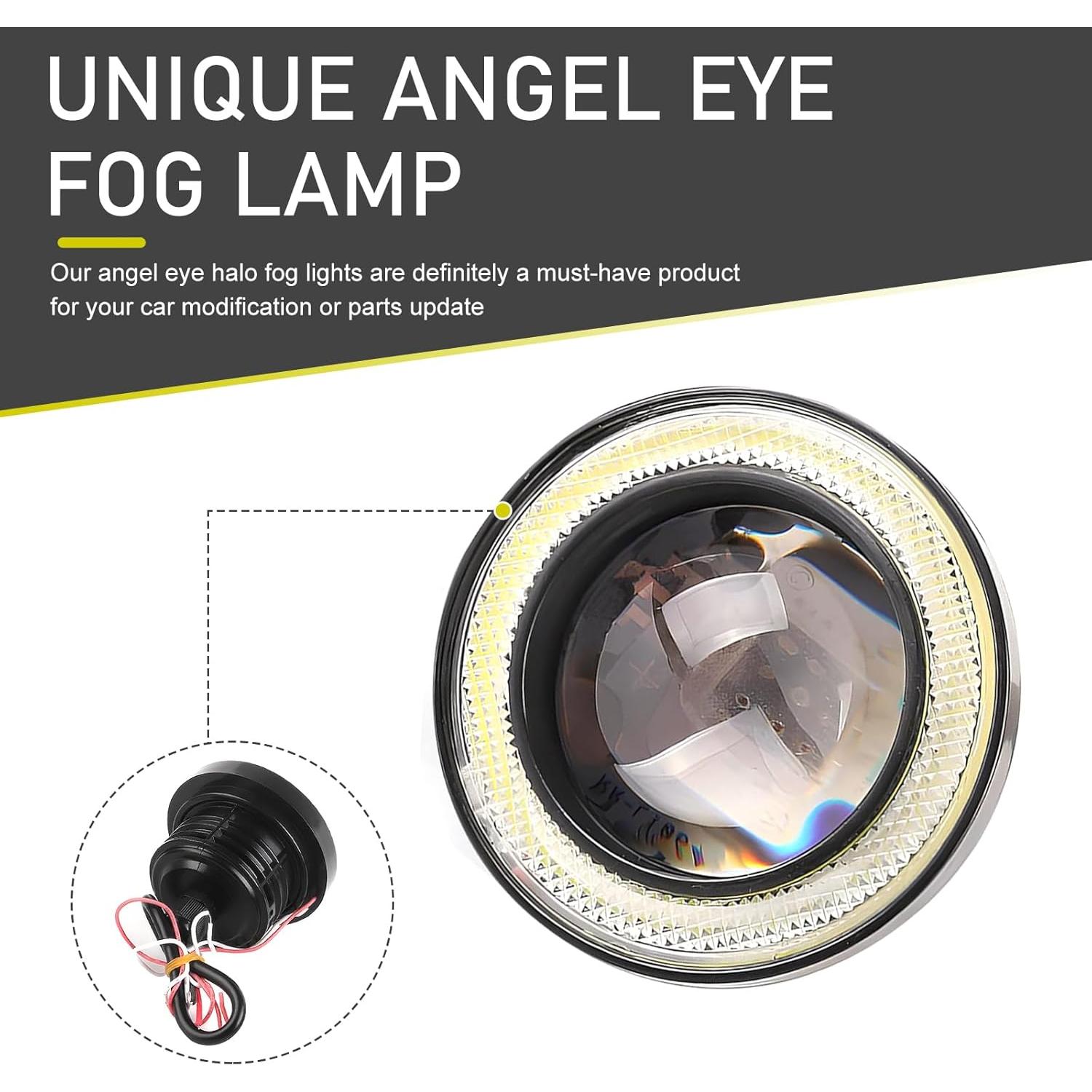Luces de Niebla LED Angel Eye Waswale 2 PCS 1200LM Blanco