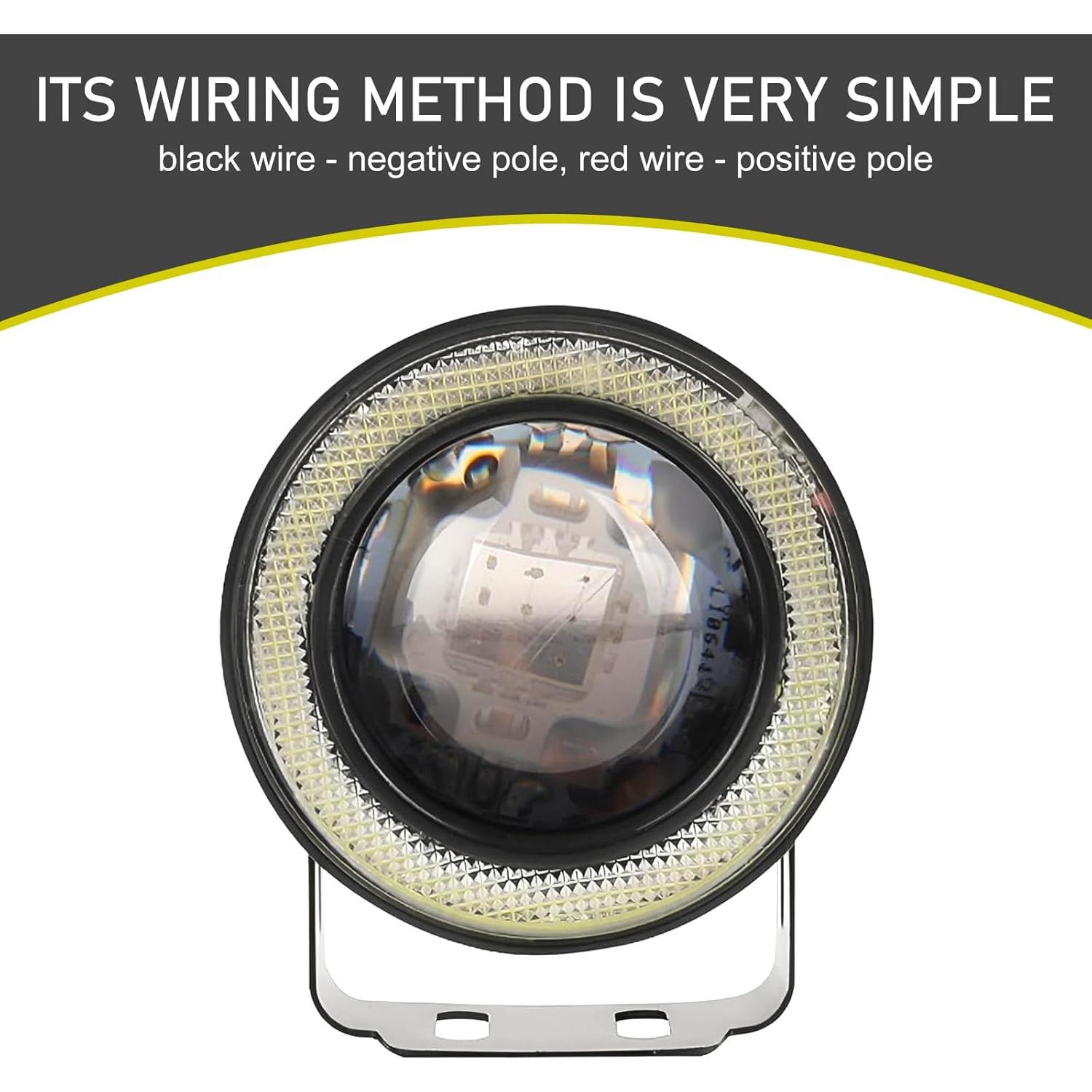 Luces de Niebla LED Angel Eye Waswale 2 PCS 1200LM Blanco