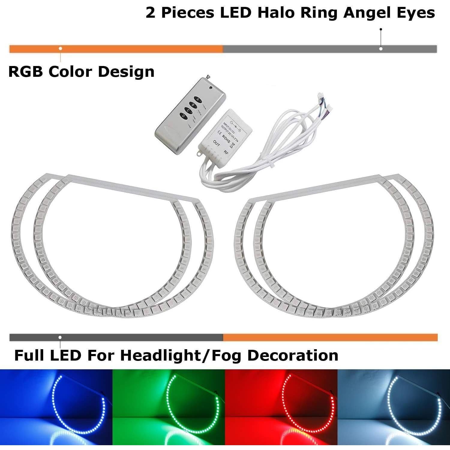 Anillos Halo LED RGB iJDMTOY para Dodge Challenger 2008-2014