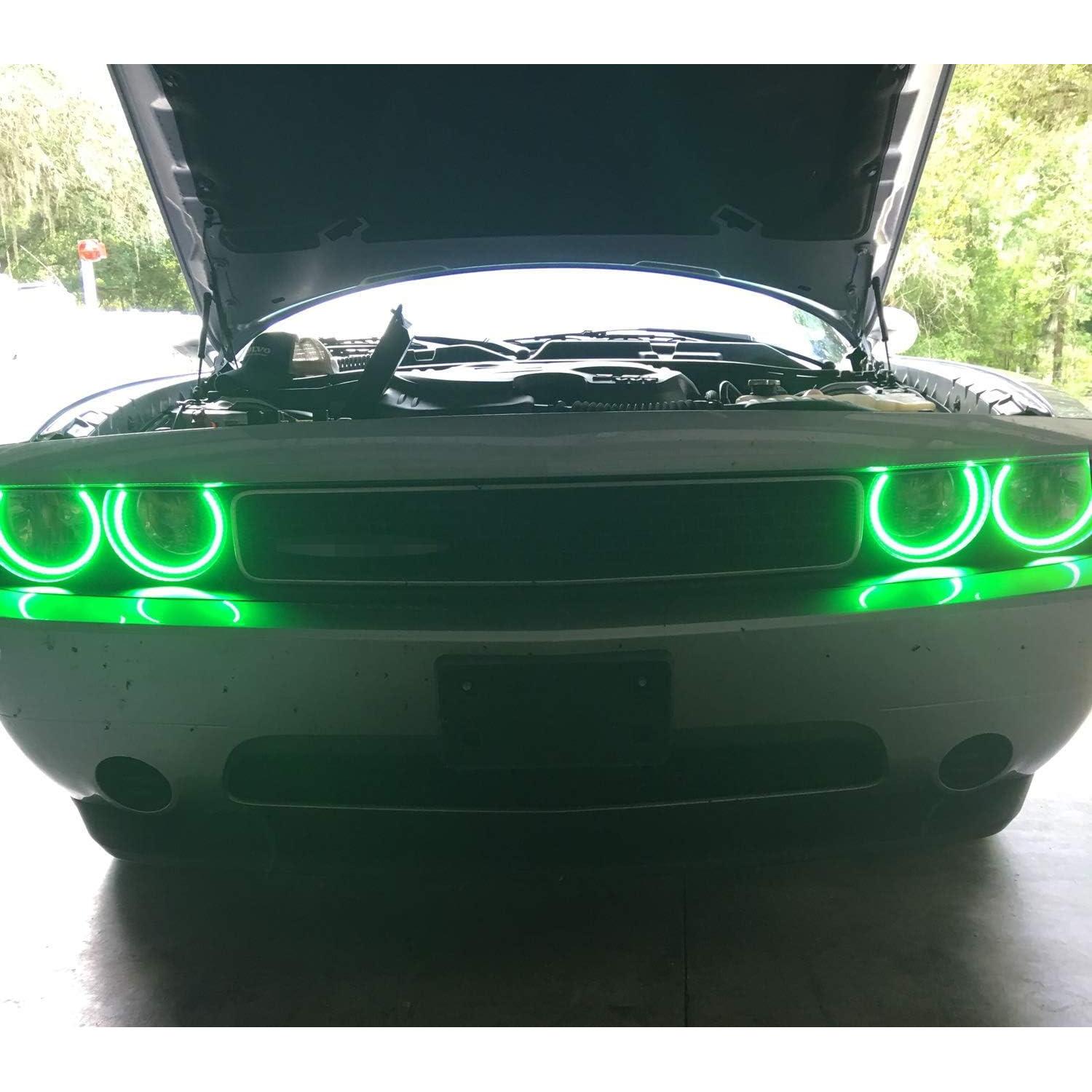 Anillos Halo LED RGB iJDMTOY para Dodge Challenger 2008-2014
