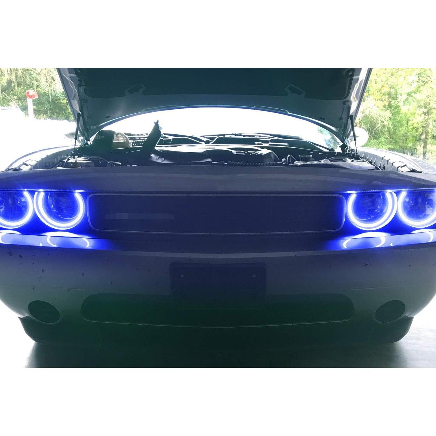 Anillos Halo LED RGB iJDMTOY para Dodge Challenger 2008-2014